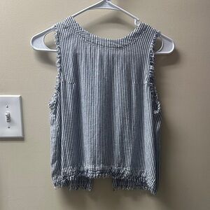 Altar'd State linen Blue and White Striped Tank Top